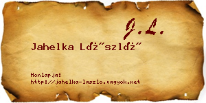 Jahelka László névjegykártya